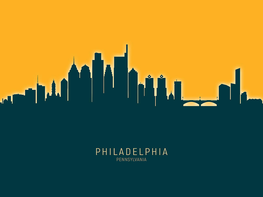 Philadelphia Pennsylvania Skyline #63 Digital Art by Michael Tompsett
