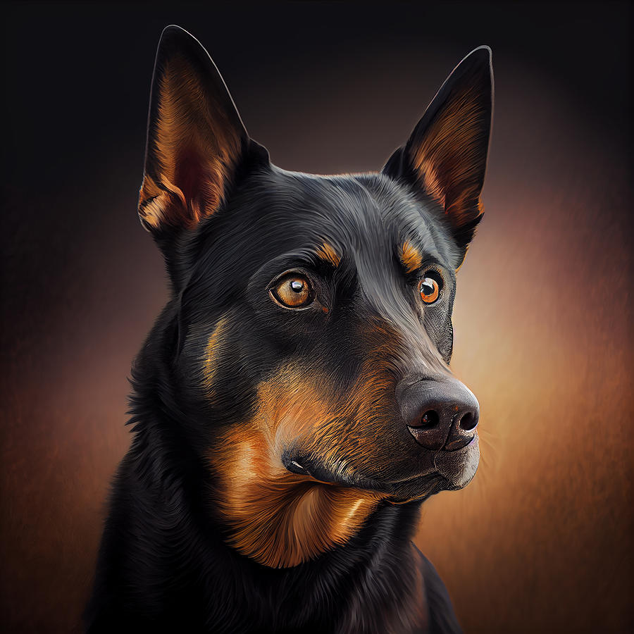 Dog Mixed Media - Australian Kelpie Dog Portrait #64 by Stephen Smith Galleries