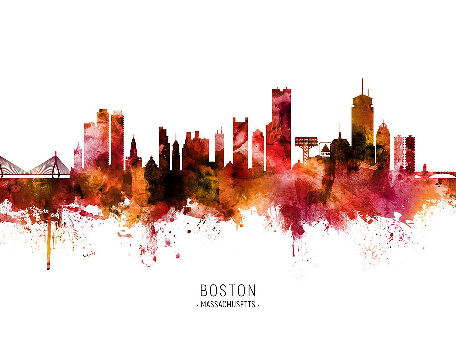 Boston Massachusetts Skyline #64 Digital Art by Michael Tompsett