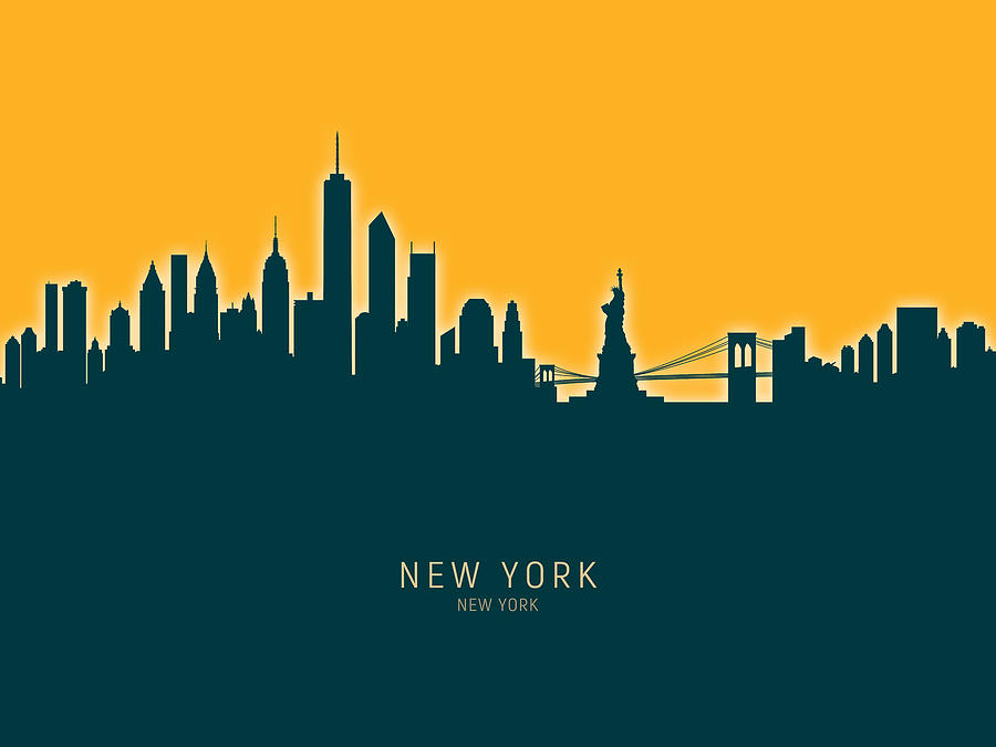New York Skyline #64 Digital Art by Michael Tompsett