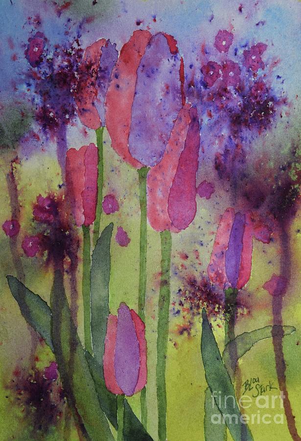 #649 Purple Tulip Dreams  #649 Painting by Barrie Stark