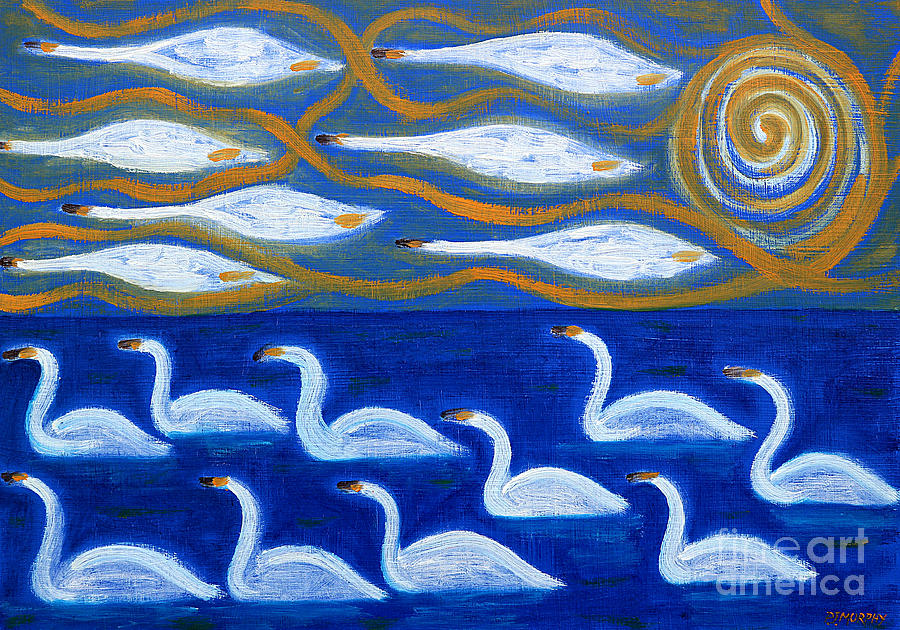 Wildlife Painting - Swans by Patrick J Murphy