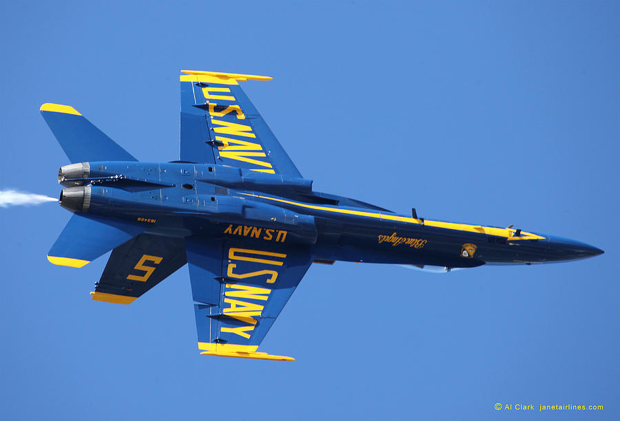 Blue Angels Solo Inverted Photograph by Custom Aviation Art
