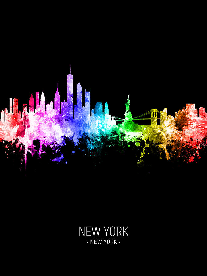 Skyline Digital Art - New York Skyline #65 by Michael Tompsett