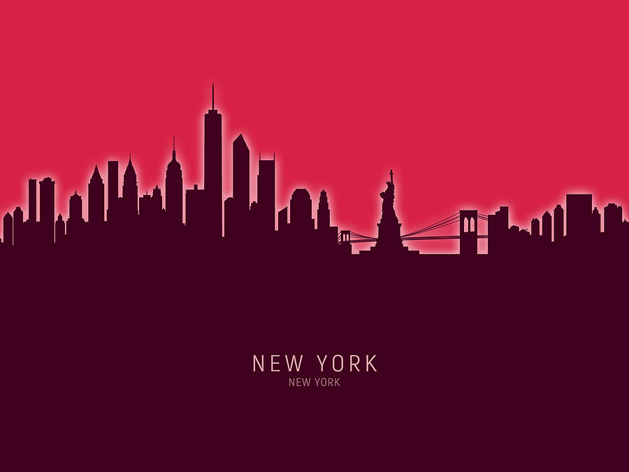 New York Skyline #67 Digital Art by Michael Tompsett