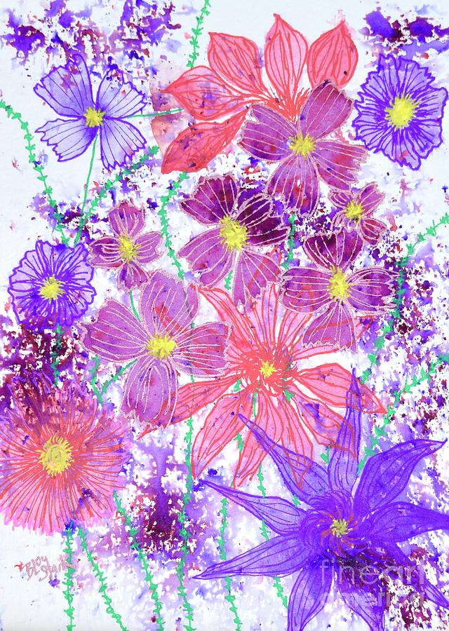 #672 A Flutter Of Flowers  #672 Painting by Barrie Stark