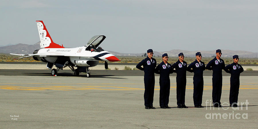 Falcon Photograph - Six T-Bird Pilots from the Thunderbirds Demonstration Team by Ken Bosak