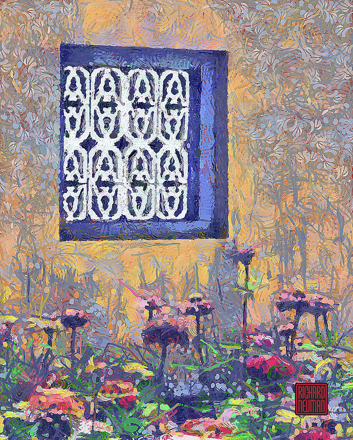 Abstract Mixed Media - 683 A Kaleidoscope Of Color Under A Little Window, The Citadel, Hue, Vietnam by Richard Neuman Architectural Gifts