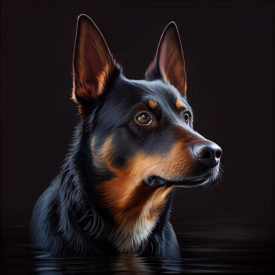 Dog Mixed Media - Australian Kelpie Dog Portrait #69 by Stephen Smith Galleries