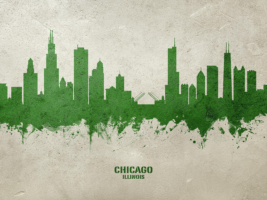 Chicago Digital Art - Chicago Illinois Skyline #69 by Michael Tompsett