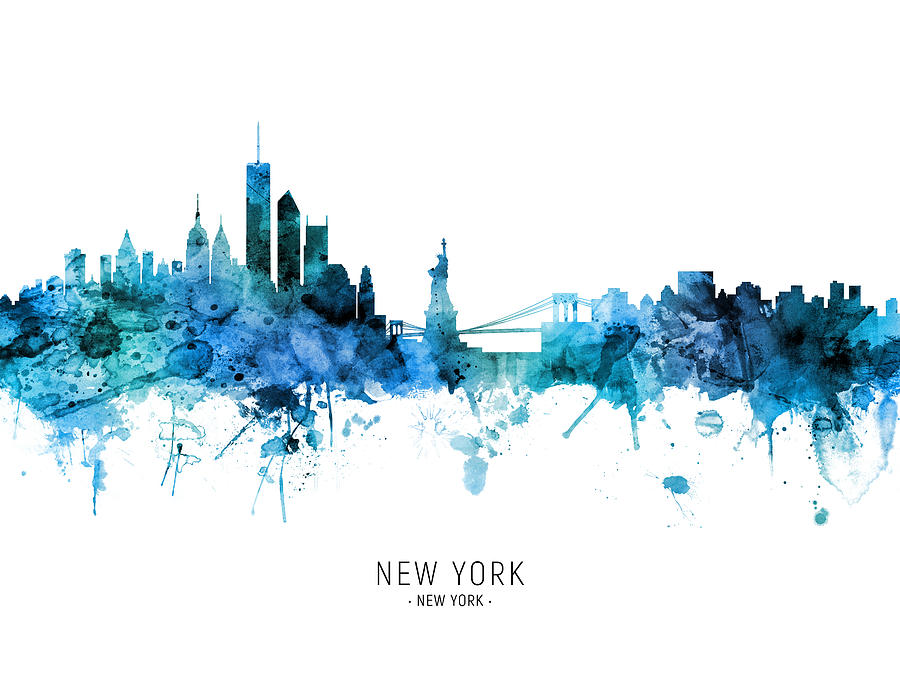 New York Skyline #69 Digital Art by Michael Tompsett