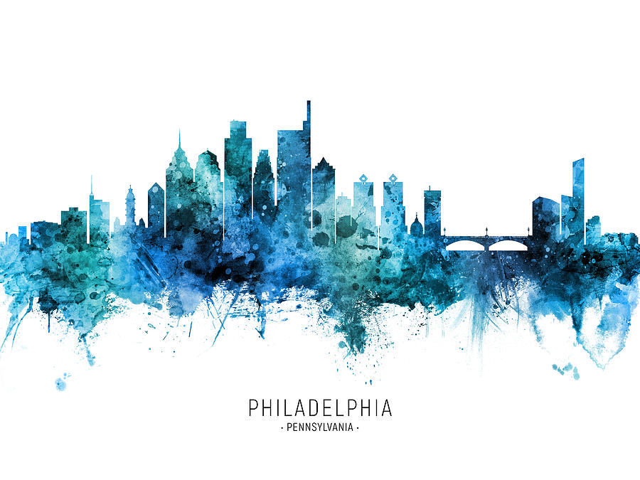 Philadelphia Pennsylvania Skyline #69 Digital Art by Michael Tompsett