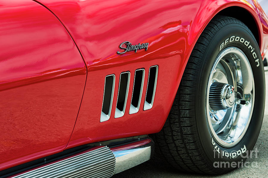Car Photograph - 69 Stingray in Red by Tim Gainey