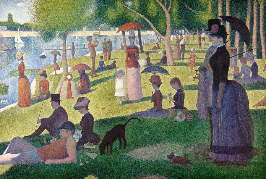 Georges Pierre Seurat Painting - A Sunday Afternoon on the Island of La Grande Jatte by Georges Seurat by Mango Art