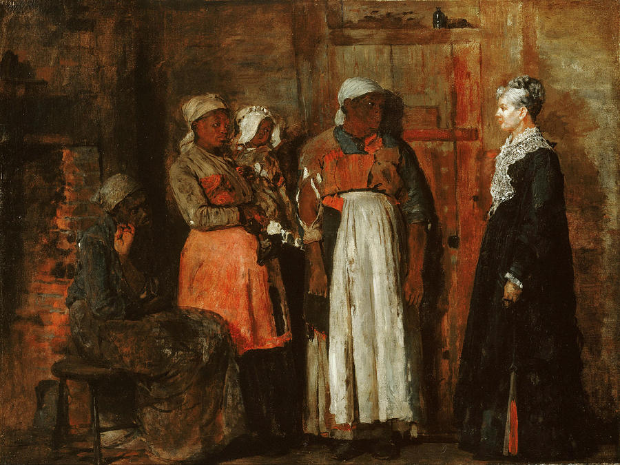 American Artists Painting - A Visit from the Old Mistress #7 by Winslow Homer