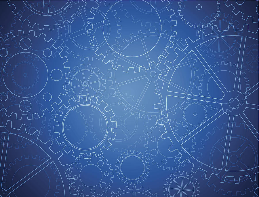 Abstract gears background #7 Drawing by Traffic_analyzer