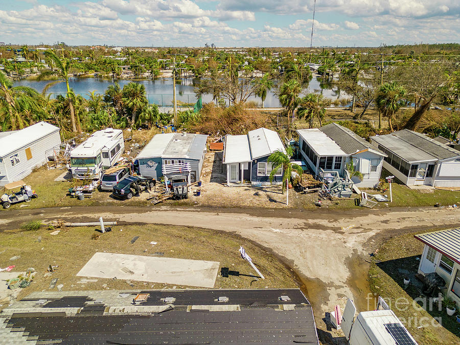 Aerial drone photo of mobile home trailer parks in Fort Myers FL ...