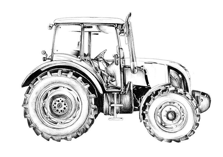 Agricultural tractor illustration color art Digital Art by Rafal Kulik ...
