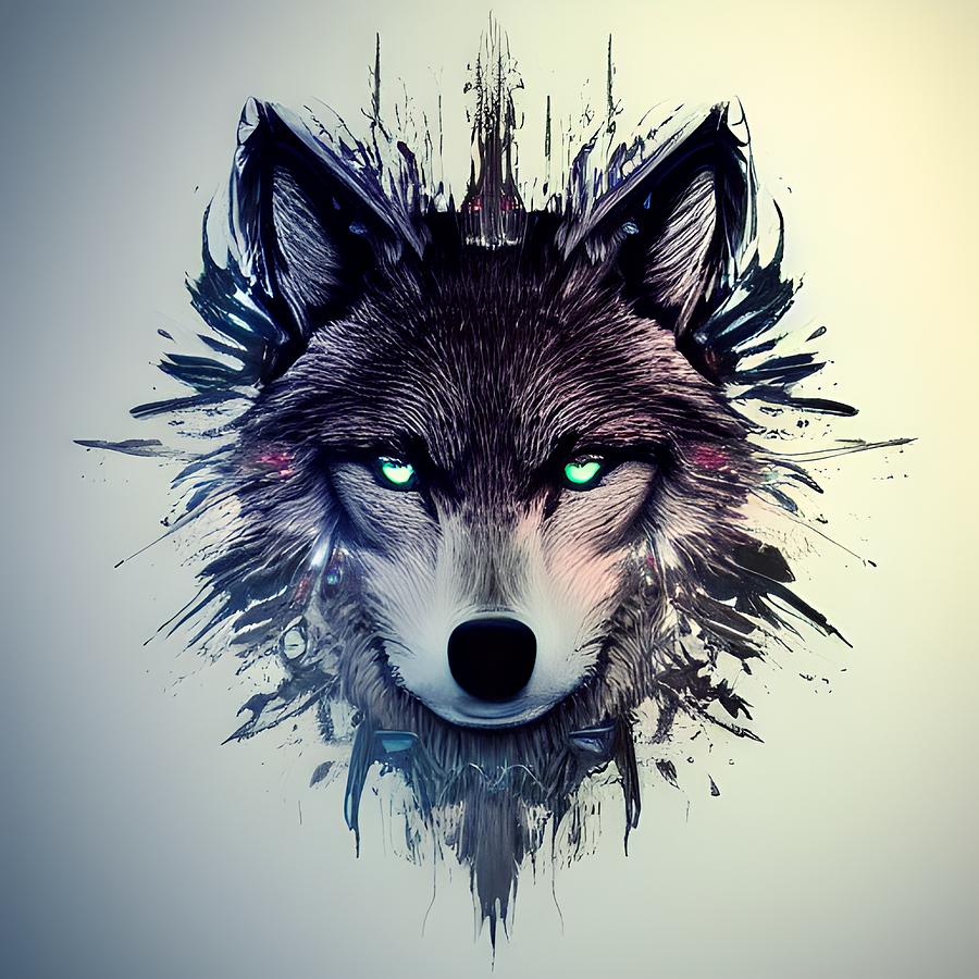 Alpha Wolf 7 Digital Art by genXarts - Pixels