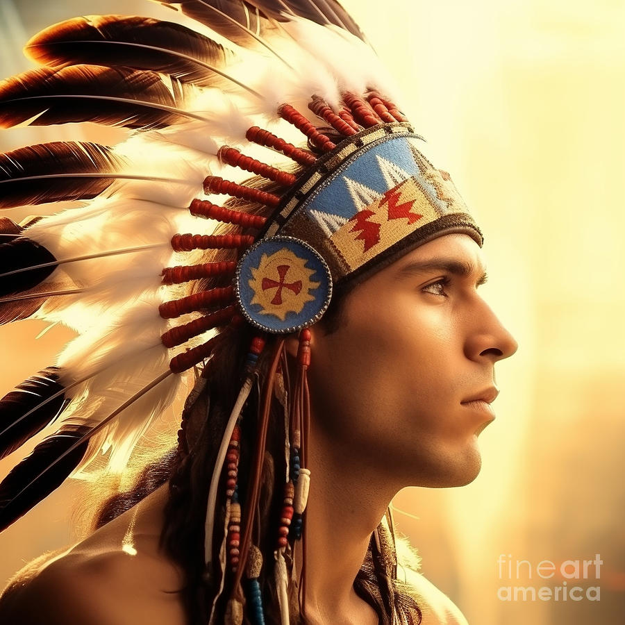 Fantasy Painting - amazonian    tribal  very  handsome  and  young  by Asar Studios #7 by Celestial Images