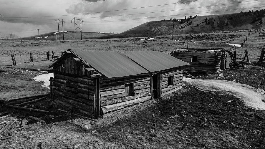 Antique cabin in Colorado in black and white #7 Photograph by Eldon McGraw