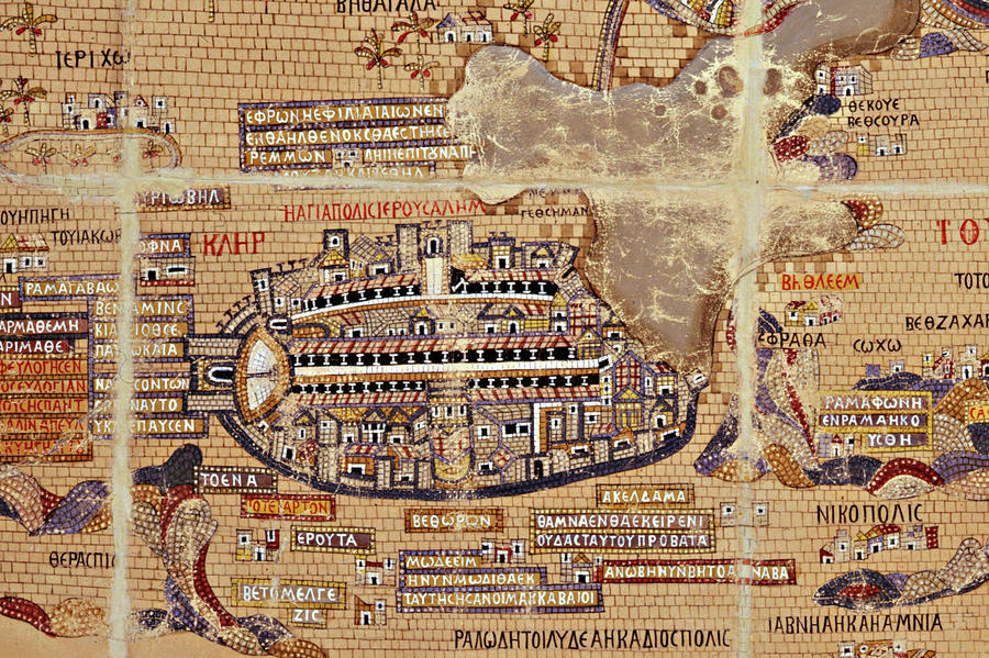 Antique Map of Jerusalem #7 Drawing by Vintage Maps