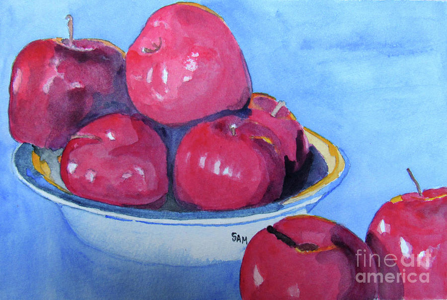 7 Apples Painting by Sandy McIntire