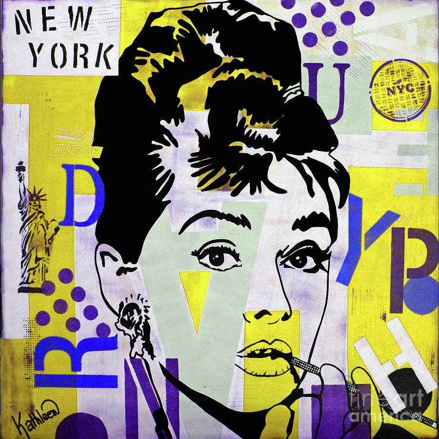 Audrey Hepburn NYC #7 Painting by Kathleen Artist PRO
