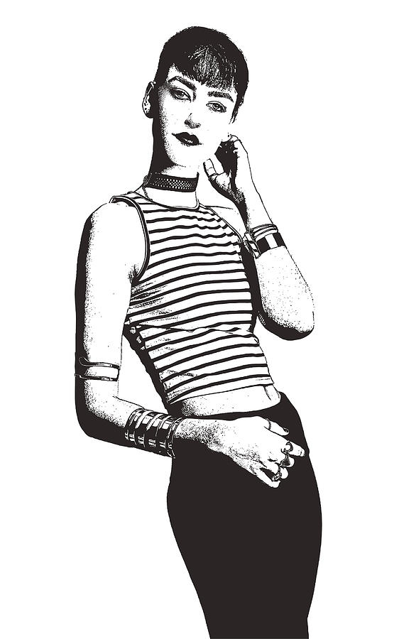 Beautiful, glamorous lesbian #7 Drawing by GeorgePeters