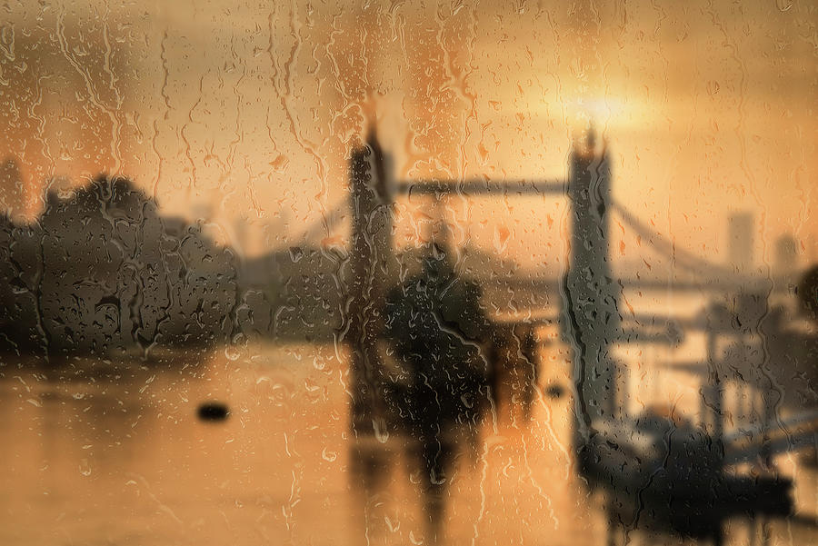 Beautiful Landscape Concept View Of London City Through Glass Wi Photograph
