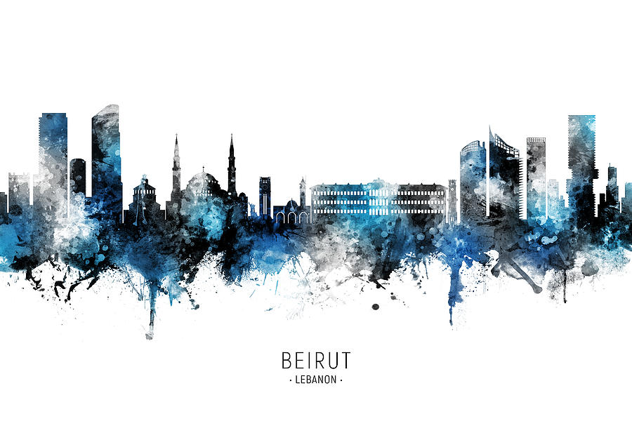 Beirut Lebanon Skyline #7 Digital Art by Michael Tompsett