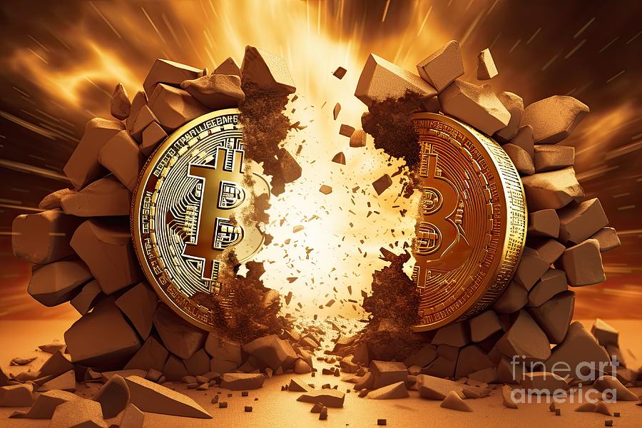 Bitcoin Halving concept #7 Digital Art by Benny Marty