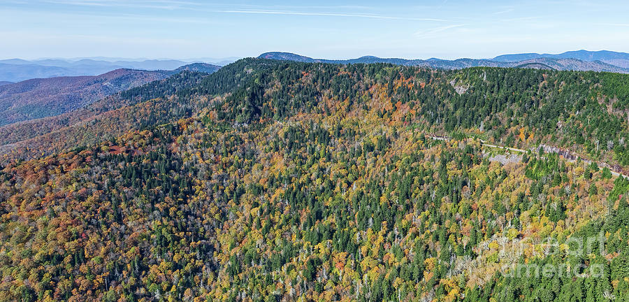 Blue Ridge Parkway Aerial View with Autumn Colors #7 Photograph by David Oppenheimer