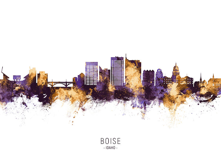 Boise Idaho Skyline #7 Digital Art by Michael Tompsett