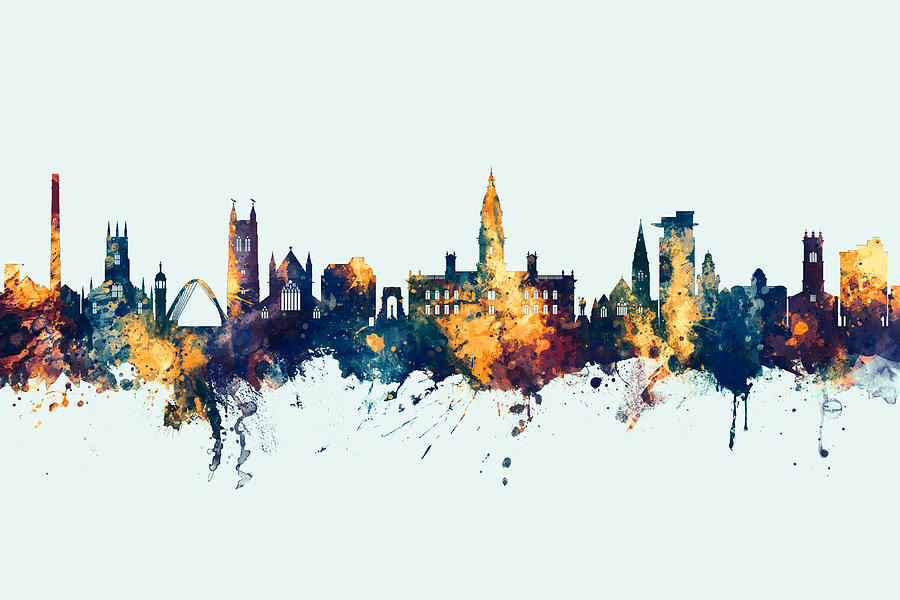Bolton England Skyline #7 Digital Art by Michael Tompsett