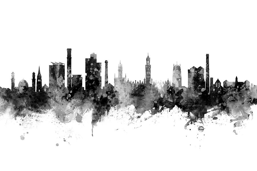 Bradford England Skyline #7 Digital Art by Michael Tompsett
