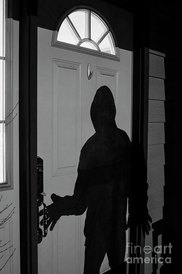 Burglar At Front Door Photograph