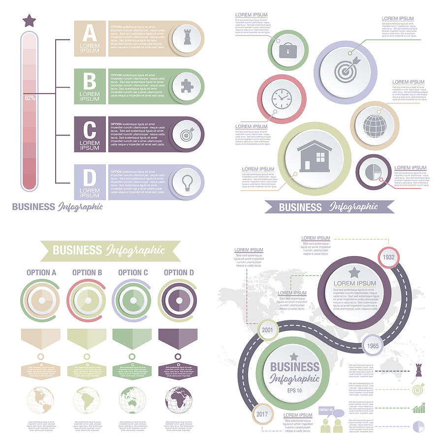 Business Infographic template With 3D Circles And Iocns #7 Drawing by Diane555