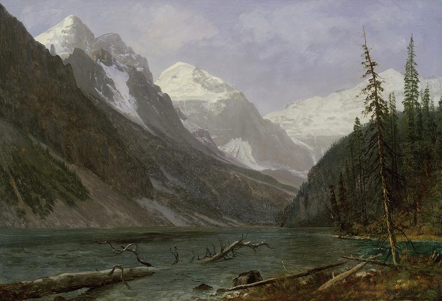 Albert Bierstadt  Painting - Canadian Rockies Lake Louise #7 by Aesthetics Store
