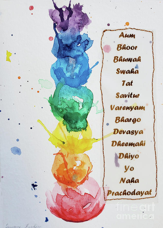 7 Chakra Gayatri Mantra Painting by Susan Fisher