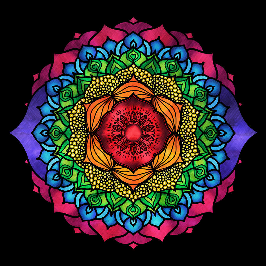 7 Chakra Mandala Design Digital Art by Serena King