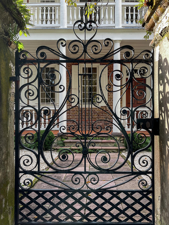 Charleston Wrought Iron Garden Gate, South Carolina #7 Photograph by Dawna Moore Photography