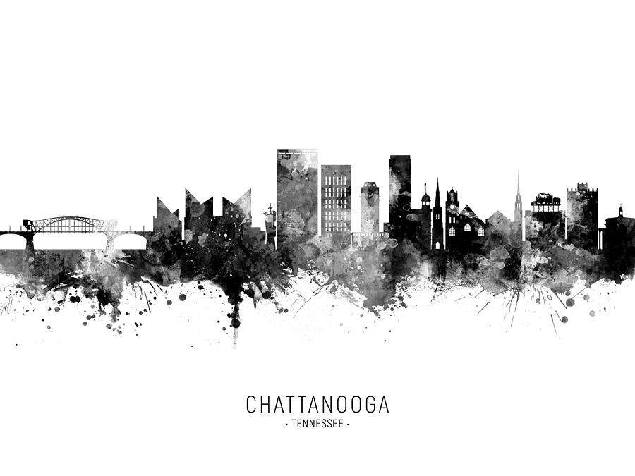 Chattanooga Tennessee Skyline #7 Digital Art by Michael Tompsett