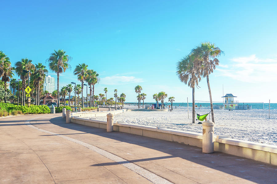 Clearwater beach with beautiful white sand in Florida USA Photograph by ...