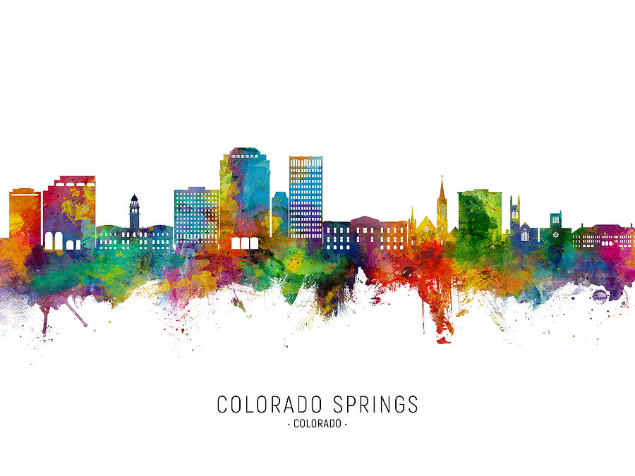 Colorado Springs Colorado Skyline #7 Digital Art by Michael Tompsett