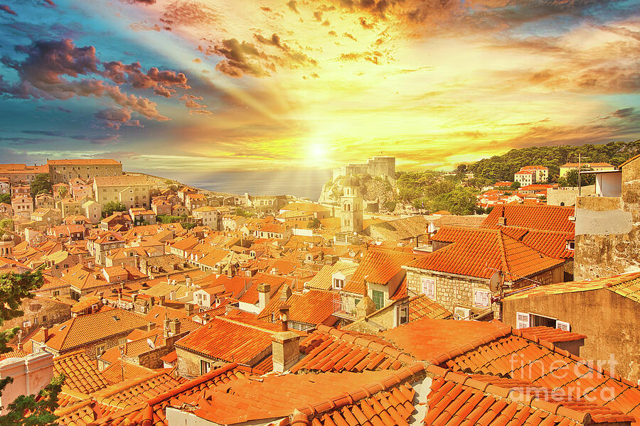 Dubrovnik walls at sunset #7 Digital Art by Benny Marty Dubrovnik walls at sunset #7 Digital Art by Benny Marty