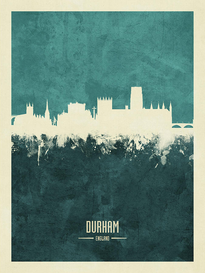 Durham Digital Art - Durham England Skyline #7 by Michael Tompsett