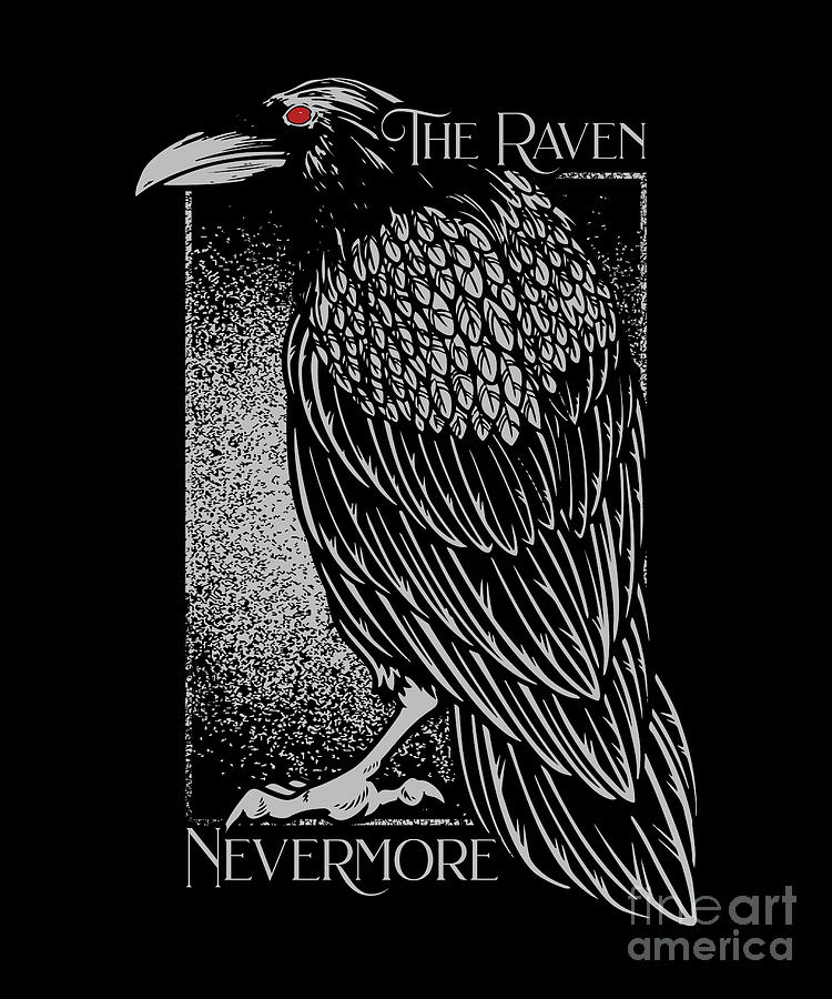 Edgar Allan Poe The Raven Nevermore Digital Art by Baby Grass Design