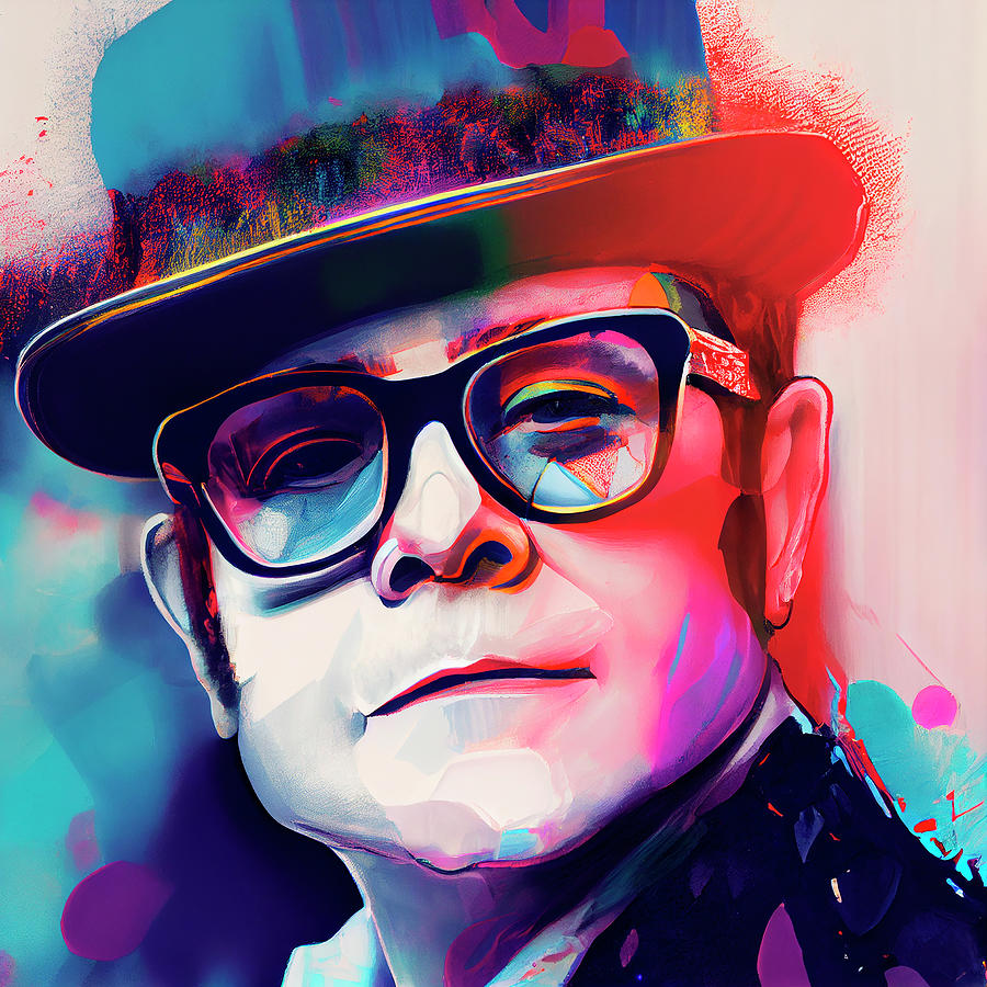 Elton John Art #7 Digital Art by Tim Hill - Fine Art America