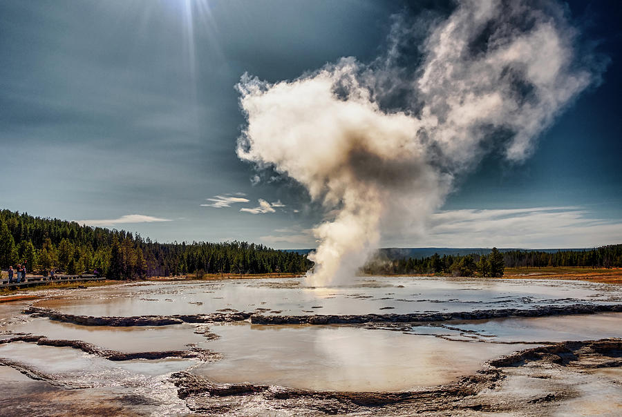 Eruption of Old Faithful geyser at Yellowstone Nationl park #7 Photograph by Alex Grichenko